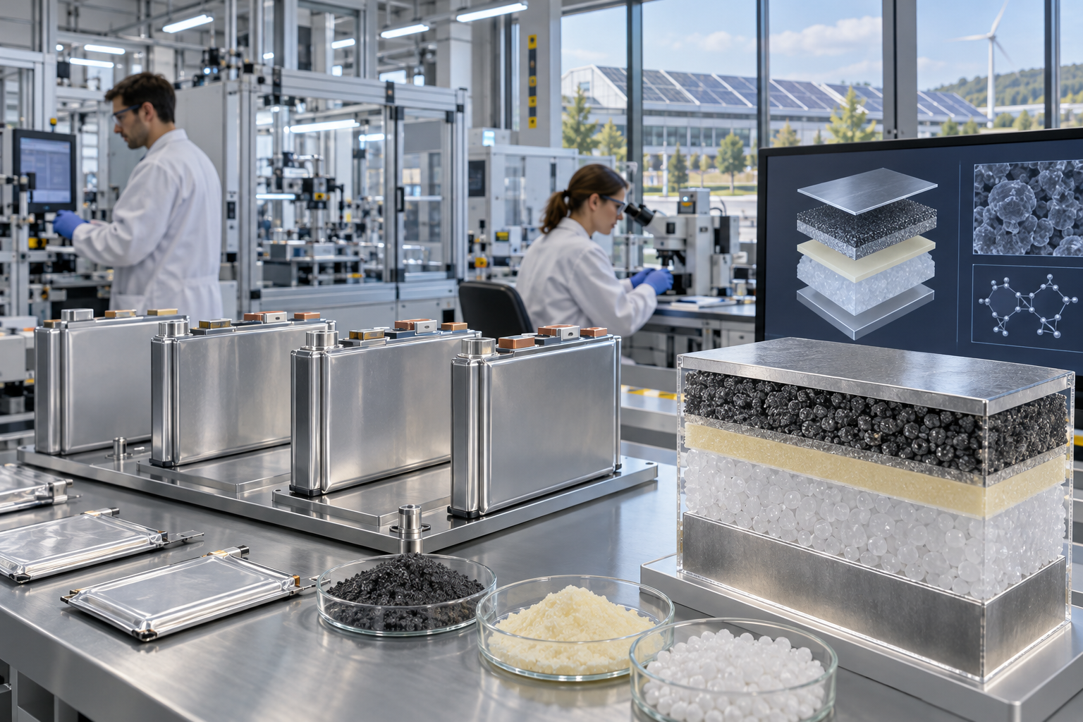 Illustratie van batterijtechnologie en energieopslag