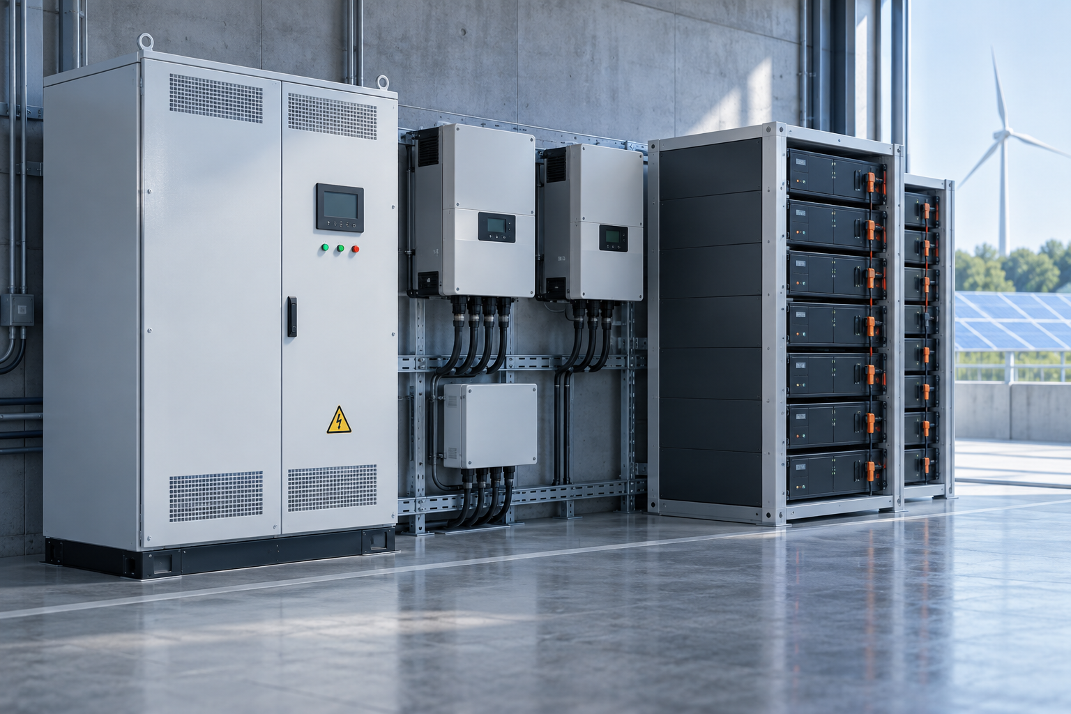 Illustratie van batterijtechnologie en energieopslag